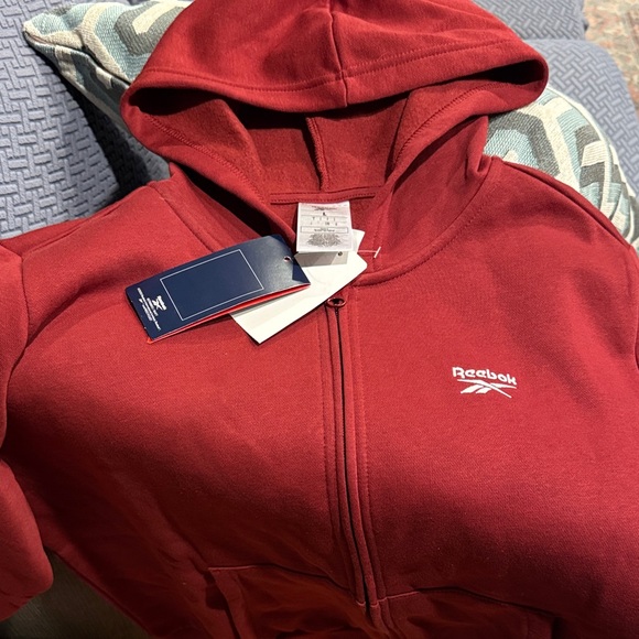Reebok Tops - Reebok Burgundy Full-Zip Hoodie